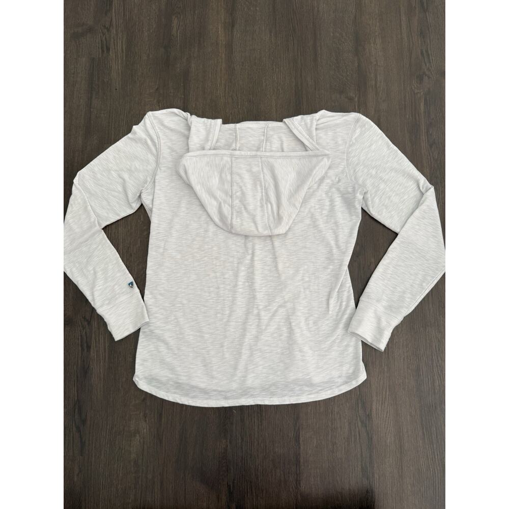 Kuhl Sora Everyday Henley Long Sleeve Hoodie Shirt Light Gray Hiking Outdoor L - Picture 2 of 5